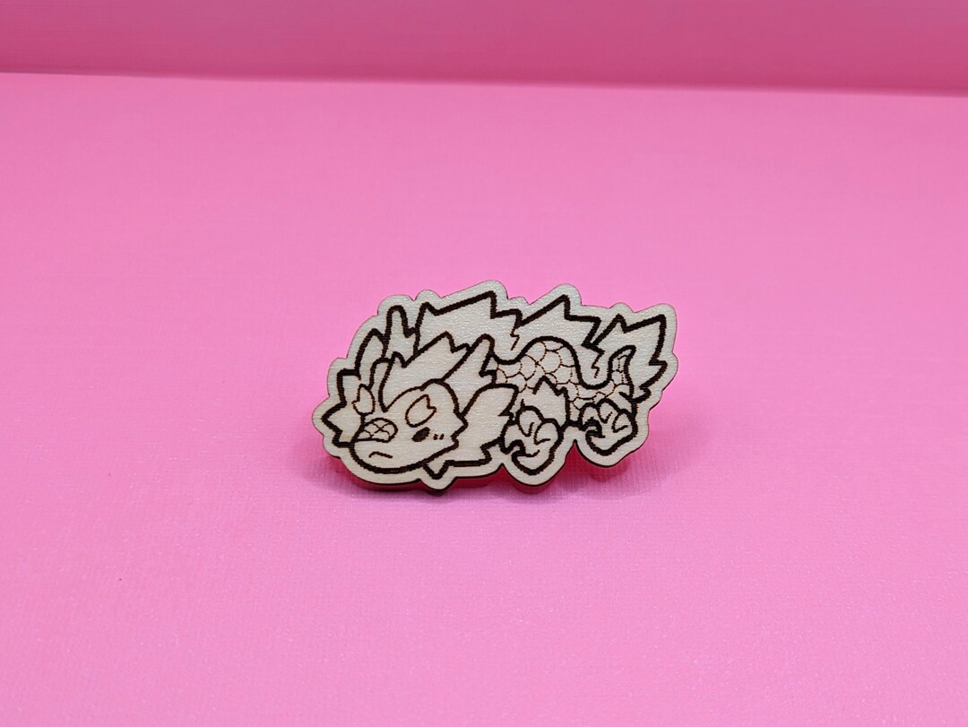 Chinese Dragon Lunar New Year 2024 Mini Wood Pins Wood Cut Pin Laser