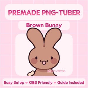 Vooraf gemaakt PNG-knolmodel bruin konijn | 6 uitdrukkingen | V-Tuber, Vtuber, Livestreaming, Stream, Twitch, Youtube, OBS