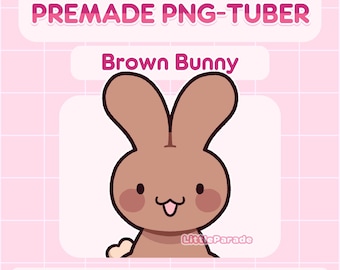 Premade PNG-tuber Model Brown Bunny | 6 Expressions | V-tuber, Vtuber, Livestreaming, Stream, Twitch, Youtube, OBS