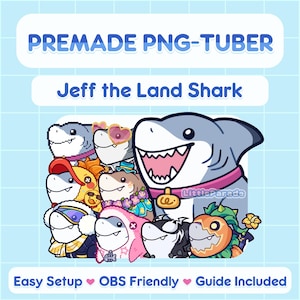 Premade Mini PNG-tuber Model Jeff the Land Shark 16 Skins | Beginner Friendly | V-tuber, Vtuber, Livestreaming, Stream, Twitch, Youtube, OBS