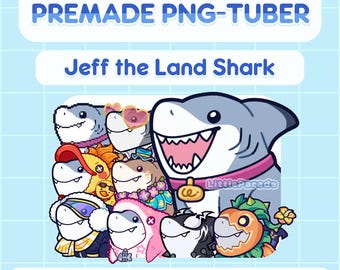 Premade Mini PNG-tuber Model Jeff the Land Shark 16 Skins | Beginner Friendly | V-tuber, Vtuber, Livestreaming, Stream, Twitch, Youtube, OBS