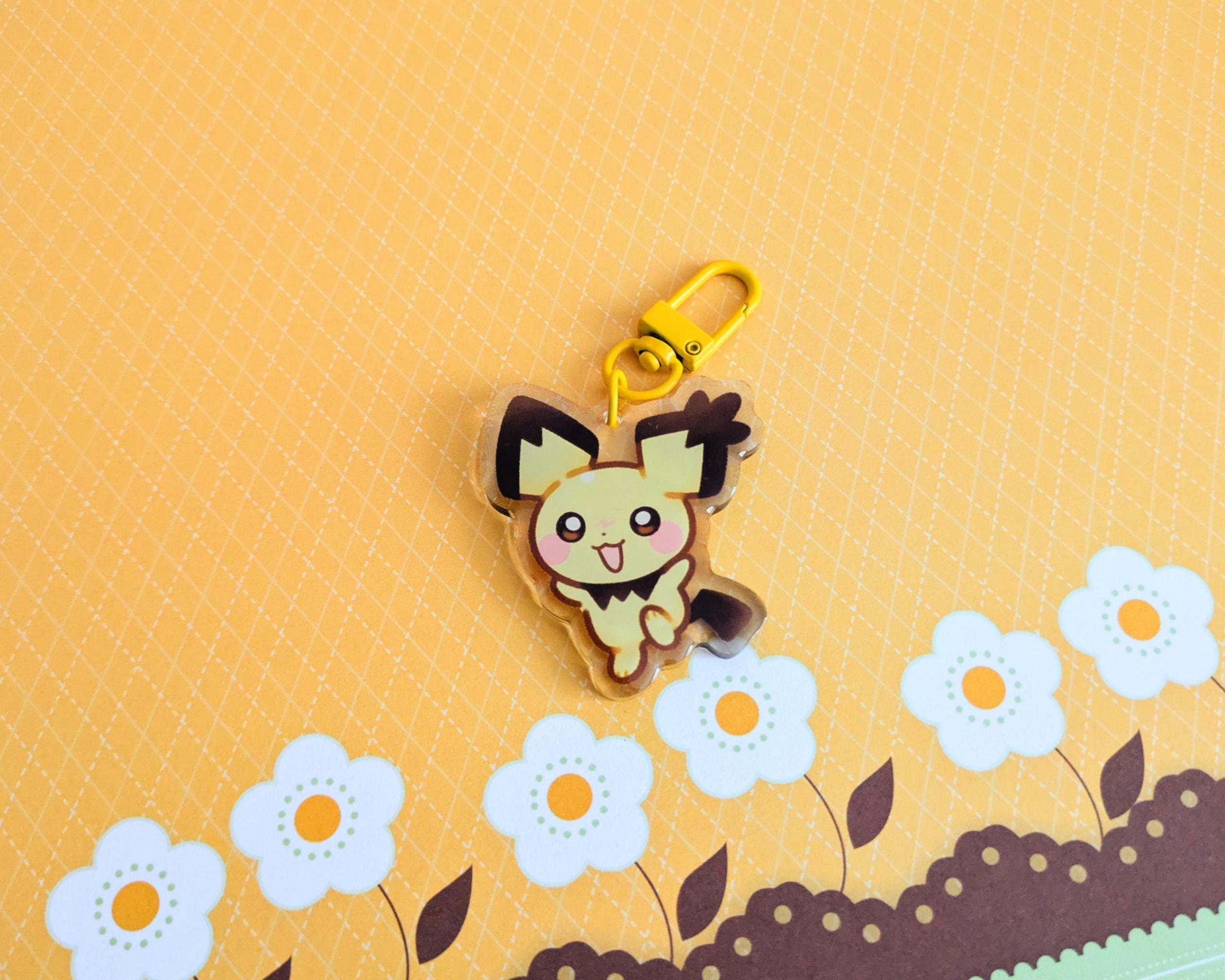 POKEMON Spiky Eared Pichu Cute Acrylic Keychains | Cute Acrylic Charms | Clear Acrylic Accessories | Pokemon HeartGold SoulSilver Johto