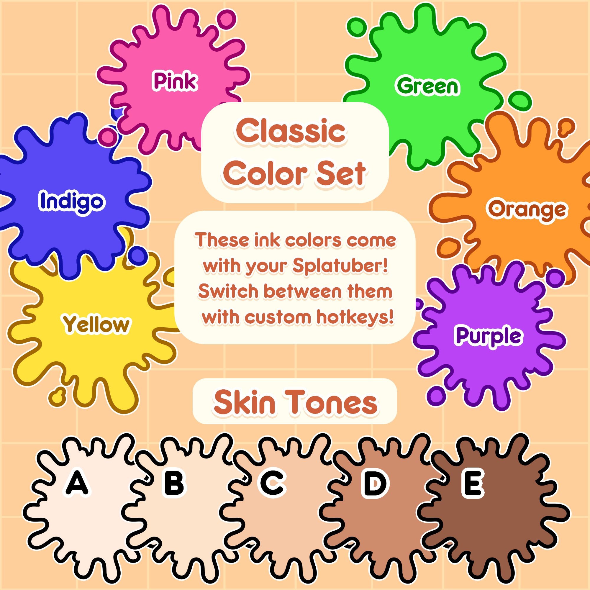 Haircut Splatuber - 6 Ink Colors, 5 Skin Tones | Premade Png-tuber ...