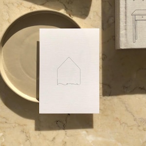 Carte de bienvenue, Carte pour la cérémonie de pose de la dernière pierre, Carte d'emménagement, Carte pour une nouvelle maison, Nouvel appartement, Déménagement, Cadeau de pendaison de crémaillère, Achat d'une maison, Motif maison, A6