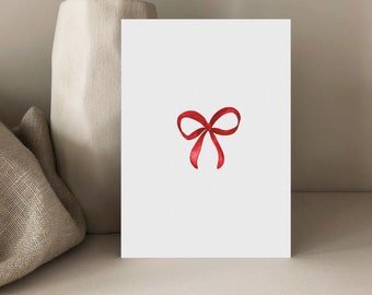 Christmas card, New Year's Eve, Bowtrend, Bow, Christmas bow, red bow, Christmas card, holidays, gift card, Din A6