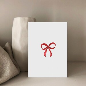 Karte Weihnachten, Silvester, Bowtrend, Bow, Weihnachtsschleife, rote Schleife, Karte Weihnachten, Festtage, Karte Geschenk, Din A6