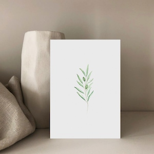 Olive branch, postcard, olive card, wedding card, greeting card, olive tree, birthday card, birth card, baptism card, retirement card, A6