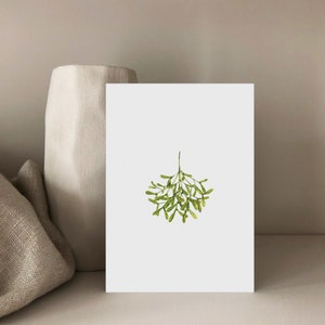 Mistelzweig Postkarte, Weihnachtskarten, Mistel, Mistelzweig, Winterkarte, Weihnachtsgeschenk, Karte mit Umschlag, Postkarte DIN A6