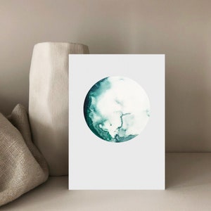 Carte postale MOND | | CARTE D’ANNIVERSAIRE | de district | abstraits | minimaliste | de peinture à l’aquarelle avec | Din A6