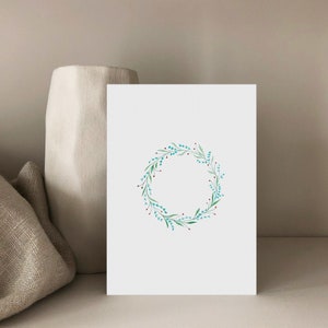 BLUMENKRANZ, Post-oder Klappkarte, Karte Kranz, Karte zur Hochzeit, Baby-Karte, Karte Geburt, Geburtstagskarte Blumen, Blumenkreis,  DIN A6