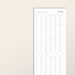 Wall calendar 2024, calendar with adhesive dots, calendar poster, annual planner, long calendar, annual overview, 29.7 x 84.1 KALENDER 2024