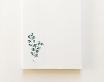 NOTEPAD EUCALYPTUS, pad, notepad, to do list, list pad, paper pad, floral, botanical, Din A6, 50 sheets