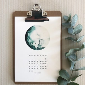 Calendar 2024, lunar calendar, watercolor calendar, desk calendar, annual planner, DIN A5 or DIN A4