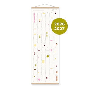 Kalender mit Aufklebern 2027, Kalender mit Klebepunkten, Kalenderposter, Jahresplaner, langer Kalender, Jahresübersicht, 29,7 x 84,1