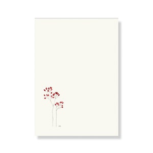 NOTATNIK Jagodowy, blok, notatnik, lista rzeczy do zrobienia, notatnik, blok papierowy, kwiatowy, botaniczny, Din A6, 50 arkuszy