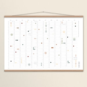 Annual planner A2/A1 with adhesive dots 2024, calendar with stickers, annual overview, large calendar, calendar poster, wall calendar image 2