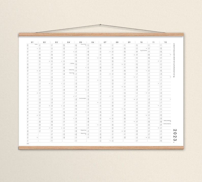 Annual planner A2/A1 with adhesive dots 2024, calendar with stickers, annual overview, large calendar, calendar poster, wall calendar image 4