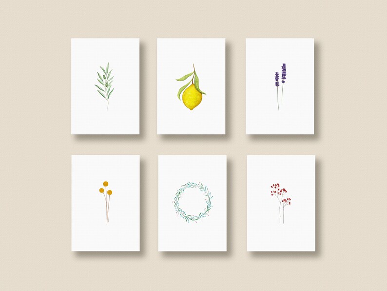 POSTKARTEN-Set aus 6 Karten, Floral-Set, Blumen Grußkarten, Geschenkkarten, Blumenkarten, Pflanzen Karten, 6 Postkarten pro Set, in DIN A6 Bild 4