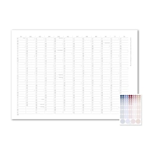 Agenda annuel A2/A1 avec pastilles adhésives, calendrier 2027, calendrier avec autocollants, aperçu de l'année, poster calendrier, grand calendrier mural, calendrier image 12