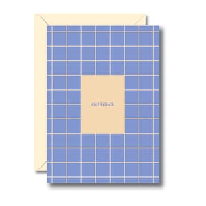 Carte porte-bonheur, carte à carreaux, carte pour le début de l'année, Nouvel An, carte du Nouvel An, bonne chance, carte postale DIN A6