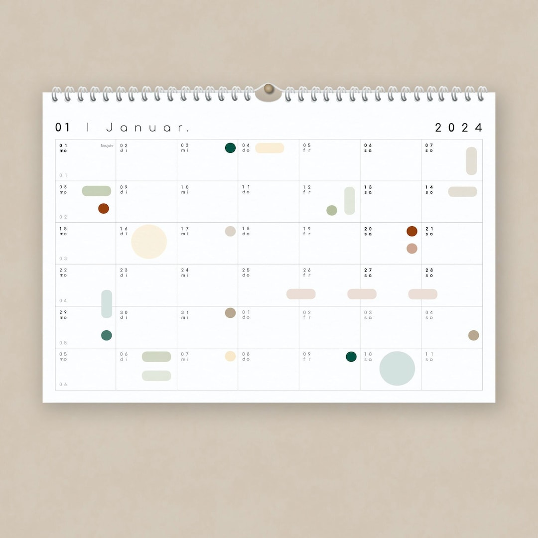 Calendar 2024 With Adhesive Dots, Desk Calendar, Wall Calendar
