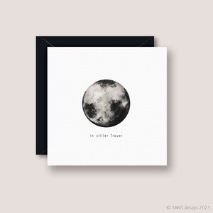 Carte de deuil, en deuil silencieux, carte de condoléances, carte de condoléances, sincères condoléances, discrète, carte pliante en option avec enveloppe, 12 x 12 cm