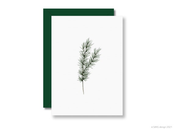TANNENZWEIG, Karte zu Weihnachten, Winterkarte, Weihnachtsbaum, Weihnachtsgeschenk, Weihnachtspost, Frohe Weihnachten, Geschenkverpackung,A6