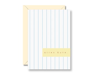 Birthday card, striped, stripes, all the best, congratulations card, congratulations, birth card, birthday postcard, A6