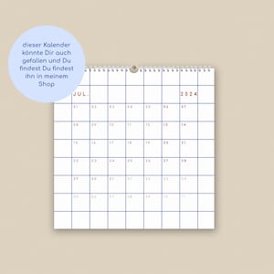 Kalender 2024 mit Klebepunkten, Tischkalender, Wandkalender, Jahresplaner, Monatsübersichten, DIN A4 & A3, Querformat, Kalenderbindung weiß Bild 10