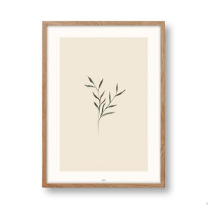 florales Poster Din A4 & A3, Zweig, floral, botanisch, Pflanzenposter, Blumenbild, minimalistisch, abstrakt
