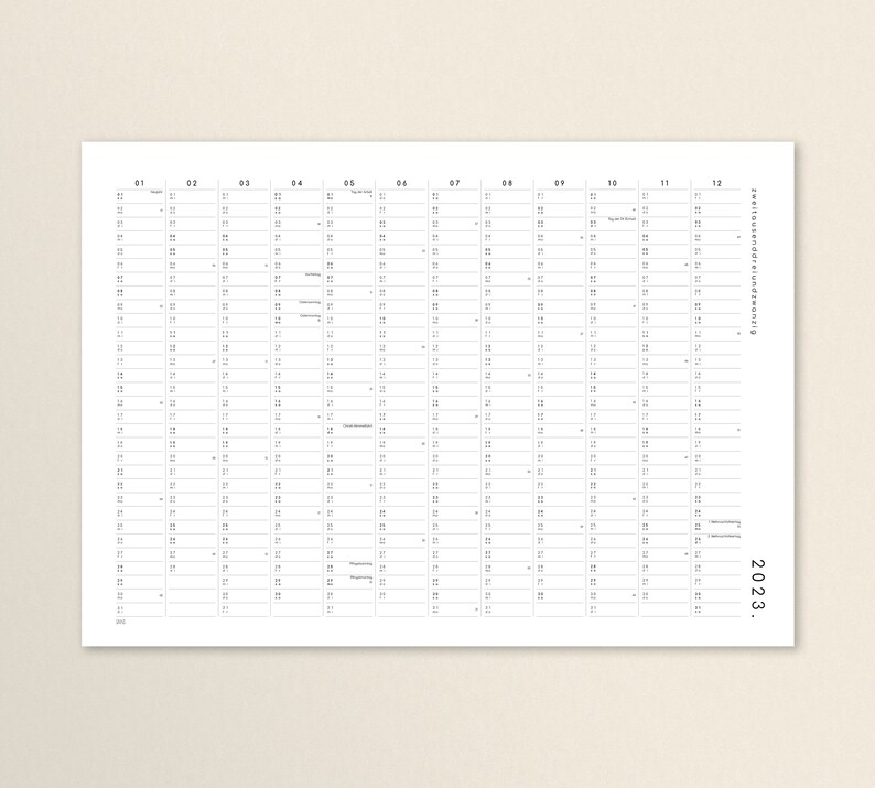 Annual planner A2/A1 with adhesive dots 2024, calendar with stickers, annual overview, large calendar, calendar poster, wall calendar image 5