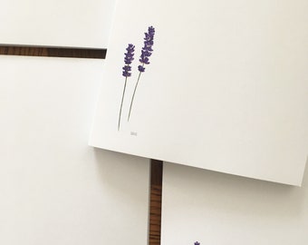 Lavendel anteckningsblock, block, anteckningsblock, att-göra-lista, listblock, pappersblock, blommig, botanisk, DIN A6, 50 ark