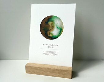 Mondkalender 2027, A5 & A4, Kalender 2027,  Aquarellkalender, Tischkalender, Jahresplaner, Wandkalender, Mondphasen, DIN A5 oder DIN A4