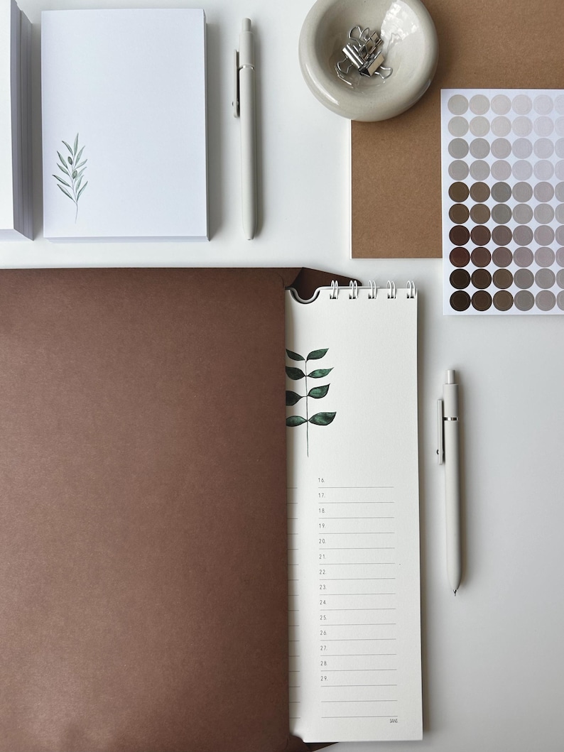 Calendario dei compleanni con motivi floreali, calendario ad anelli, calendario floreale, calendario perpetuo su carta naturale bianca immagine 2