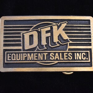 DFK Eqiupment Solid Brass Vintage Belt Buckle - Dynabuckle