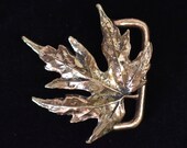 Leoma Lovegrove 1970 39 s Solid Brass Maple Leaf Vintage Belt Buckle