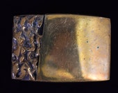 1984 David Mills Bowman Handmade Abstract Brutalist Brass Vintage Belt Buckle