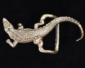 Leoma Lovegrove 1970 39 s Solid Brass Crocodile Caiman Vintage Belt Buckle
