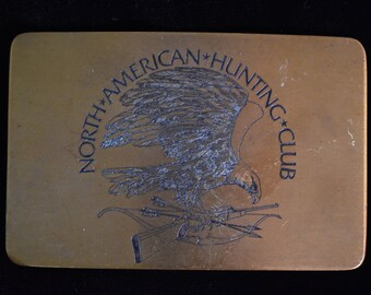 Ampersand Brass North American Hunting Club Vintage Belt Buckle