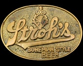 Stroh 39 s Bohemian Style Beer Solid Brass Vintage Belt Buckle