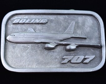 Mountains Bergamot Brass Works 3-D Plane Boeing Everett WA 747 Aircraft Commemorative Belt Buckle Vintage 1982 Siskiyou Buckle CO Factory