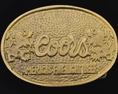 Solid Brass Coors Americas Fine Light Beer Vintage Belt Buckle