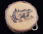 Wood Slice Black Bear Forest Vintage Belt Buckle