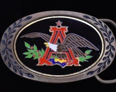 1980s Anheuser-Busch, Inc. Eagle Logo Emblem Solid Brass Vintage Belt Buckle