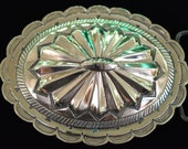 Solid Bronze 1970s Concho Vintage Belt Buckle New Mexico High Mesa Bronze