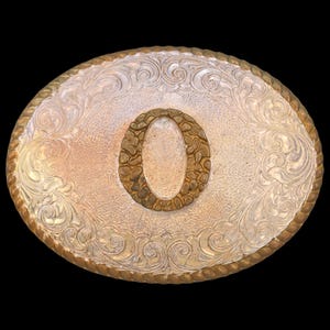 Letter O Western Paisley Vintage Belt Buckle - Crumrine Made in USA