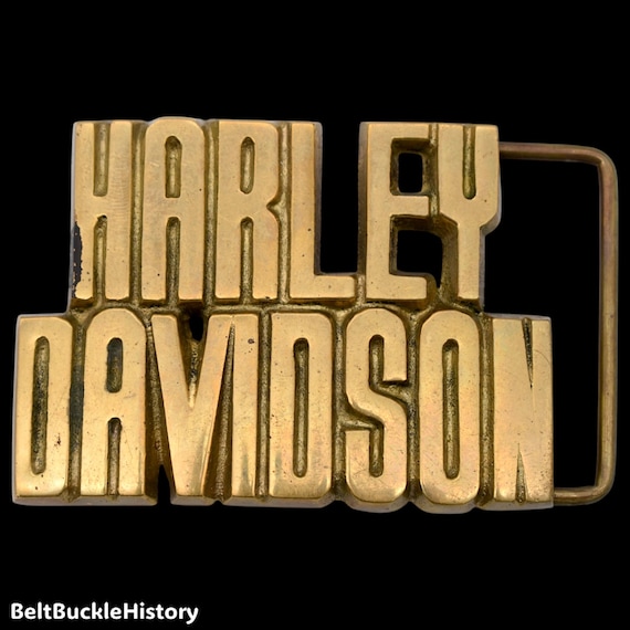 Solid Brass Harley Davidson Vintage Belt Buckle by BBB Baron Brass Buckles [1978]