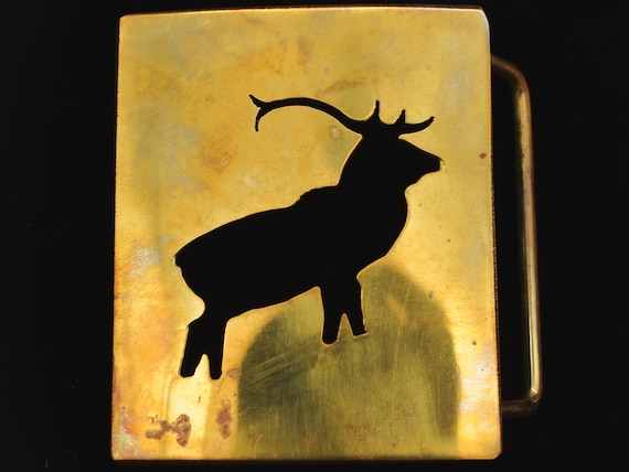 Solid Brass Reindeer Caribou Elk Stag Vintage Bel… - image 1