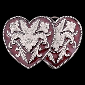 Western Paisley Hearts Belt Buckle