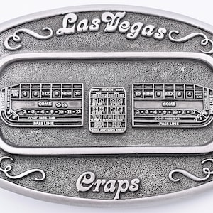 Craps Table Las Vegas Nevada Table Gambling Casino Resort 1980s Vintage Belt Buckle